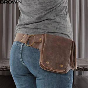 Sac banane steampunk en cuir PU : pochette ceinture faite main