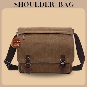 Sac à bandoulière en toile Sac à bandoulière pour homme Cartable pour homme Sac à bandoulière en toile pour ordinateur portable Sac de bureau Cadeau pour lui Sac à bandoulière