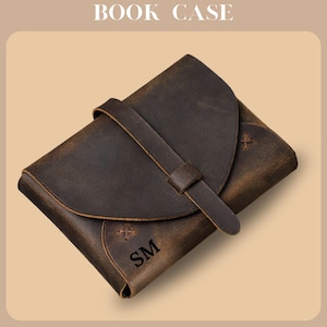 Pochette pour livre en cuir, couverture pour carnet de notes, cartable, sac de voyage, pochette pour livre, cadeau pour elle, cadeau de voyage, cadeau pour lui