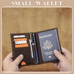 Carteira de couro personalizada para homens Porta-cartões Porta-moedas Estojo para passaporte Porta-moedas Carteira de viagem Porta-passaporte presentes para ele namorado