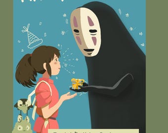 Spirited away Kaonashi no-face birthday card