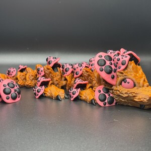 Mushroom Dragon - 12&quot; Articulating Dragon Fidget Toys - Stress Anxiety Relief, ADHD, Desk Toy