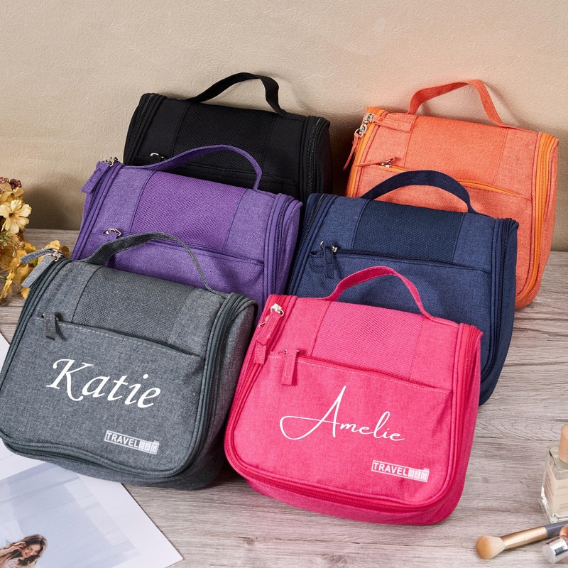 Personalised Cosmetic Bag With Monogram,Large Capacity Toiletries Storage Box,Hanging Toiletry Bag,Travel Cosmetic Bag,Bridesmaid Gifts