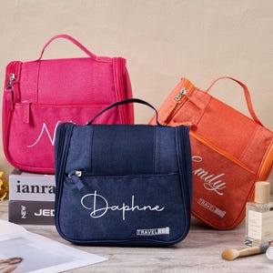 Trousse de toilette personnalisée à suspendre,Trousse de maquillage personnalisée,Organisateur de maquillage pliable,Organisateur de toilette à suspendre,Trousse de voyage pour femme,Cadeau de demoiselle d'honneur