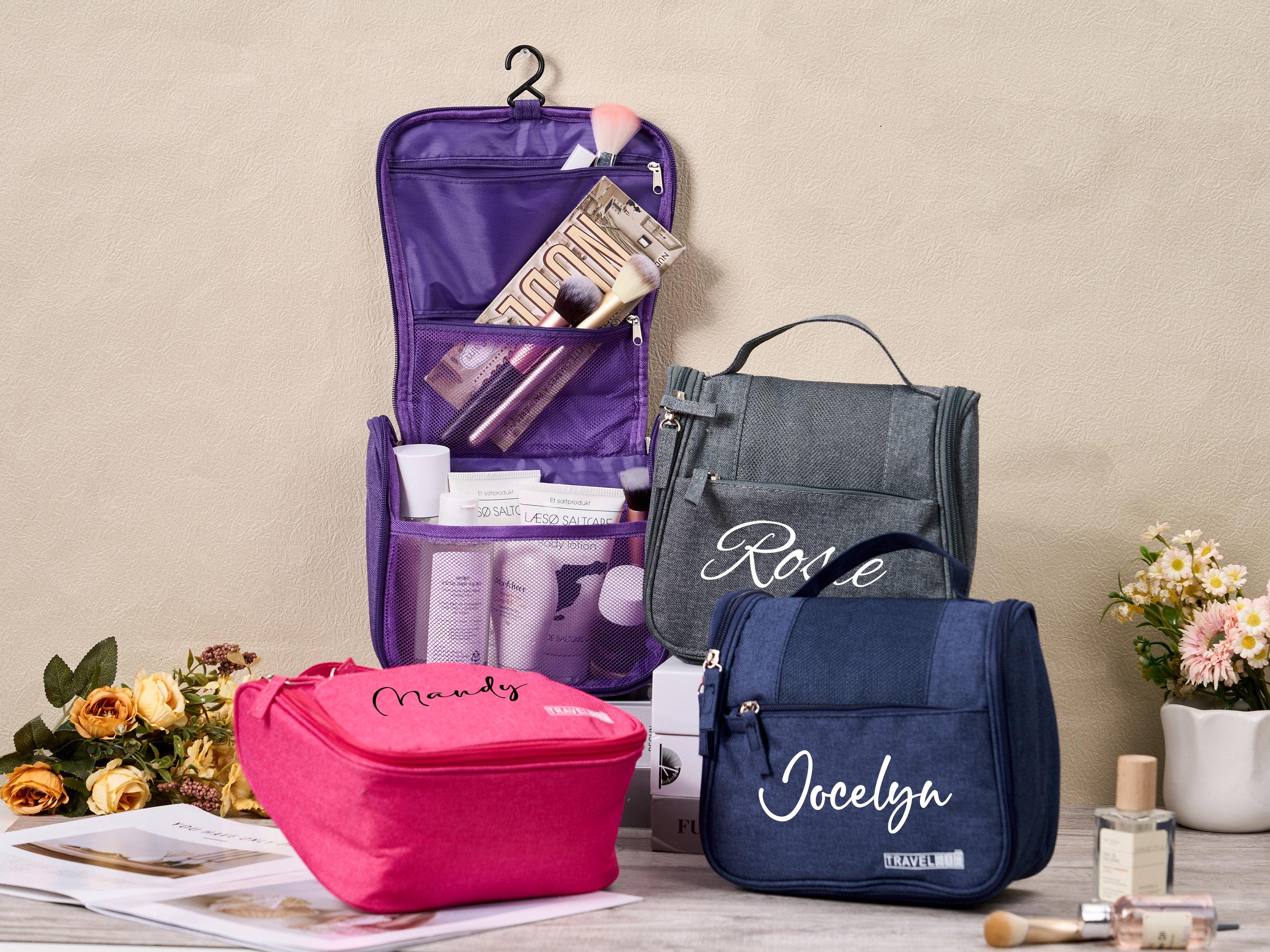 Personalized Travel Toiletry Bag – Custom Makeup Organizer, Hangable Wash Bag, Multi-Function Cosmetic Bag, Perfect Gift for Her