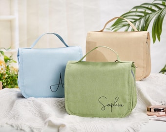 Personalized Large Capacity Travel Cosmetic Bag,Monogrammed Makeup Bag,Hanging Toiletry Bag,Makeup Travel Organizer,Bridal Shower Gift
