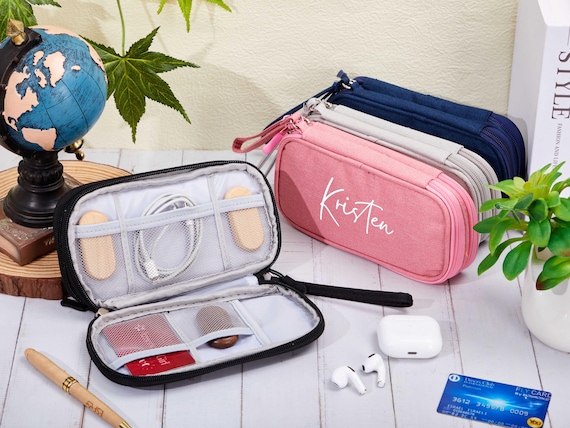 Custom Cable Organizer Bag,Travel Bag,Organizer Bag,Portable Charger Wrap,Waterproof Bag,Cord Storage Bag,Hard Drive Package,Gift For Her