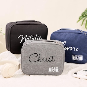 Personalized Cable and Charger Organizer Bag,Digital Storage Bag,Charger Storage Bag,Portable Multifunctional Storage Bag,Gifts for Family