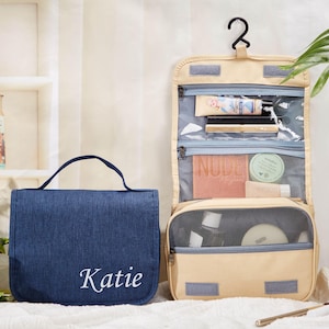 Trousse de toilette pliable et extensible personnalisée,Trousse de toilette végétalienne,Trousse à cosmétiques de voyage de grande capacité,Sac étanche,Accessoire de voyage,Cadeau de demoiselle d'honneur