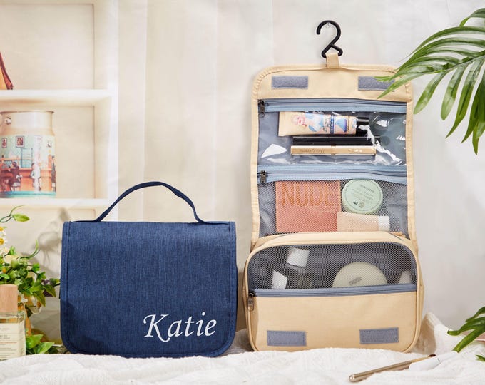 Custom Expandable and Foldable Toiletry Bag,Vegan Toiletry Bag,Capacity Travel Cosmetic Bag,Waterproof Bag,Travel Accessory,Bridesmaid Gift