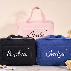 Large Capacity Travel Cosmetic Bag,Foldable Travel Makeup Organizer,Toiletries Storage Box,Travel Cosmetic Bag,Bridesmaid Gift,Gift for Her
