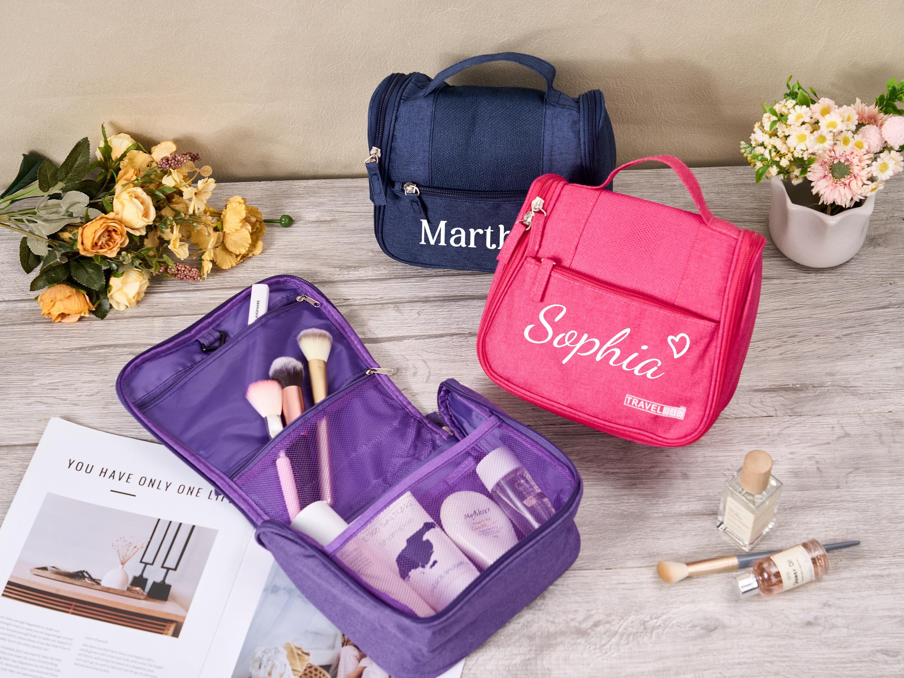 Personalized Travel Toiletry Bag – Custom Makeup Organizer, Hangable Wash Bag, Multi-Function Cosmetic Bag, Perfect Gift for Her
