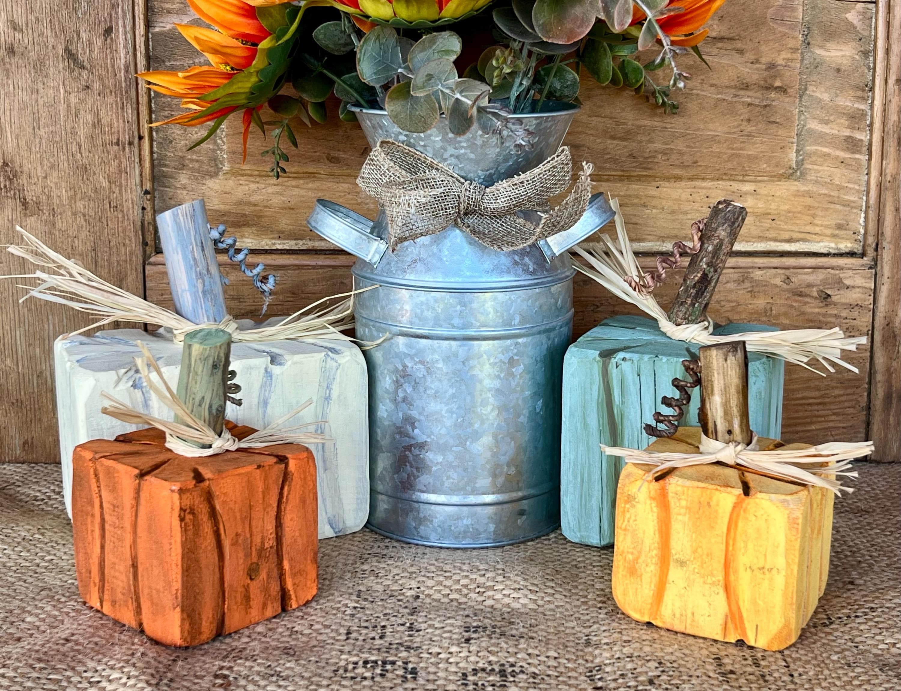 Primitive Wooden Pumpkin: Reclaimed Wood Farmhouse Fall Table Decor ...