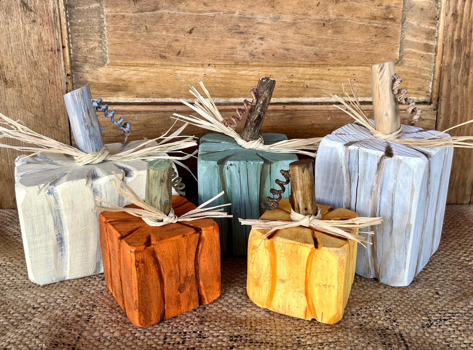 Primitive Wooden Pumpkin: Reclaimed Wood Farmhouse Fall Table Decor ...