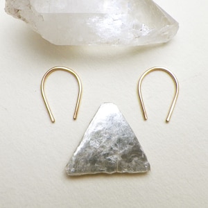 Wishbone Earrings/ Horseshoe Earrings/ Simple Rustic Gold Hoops/ minimalist jewelry/ rose gold earrings/ sterling silver hoops/ gift for her image 2