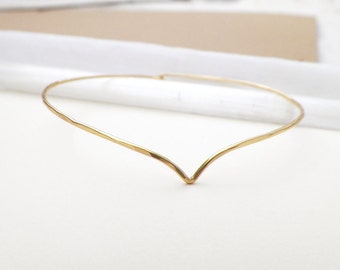 Geometric Gold Bracelet, Chevron Bracelet, V shaped bracelet, minimalist jewelry, gift for her, rose gold cuff, sterling silver bracelet