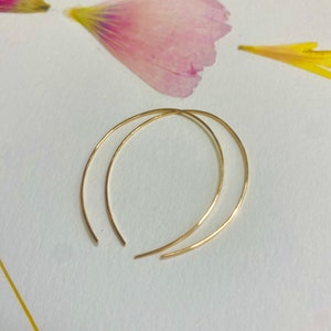 Delicate Minimalist Oval Hoops/ thin dainty gold hoops/ light simple hoops/ rose gold hoops/ sterling silver hoops/ gold earrings image 7