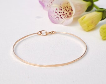 Dainty Gold Threadbare Bracelet, ultra thin 14k gold filled wire bangle bracelet, single delicate gold bracelet, skinny stacking bangle