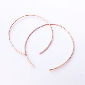 Delicate Minimalist Oval Hoops/ thin dainty gold hoops/ light simple hoops/ rose gold hoops/ sterling silver hoops/ gold earrings