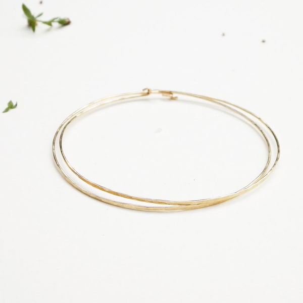 Minimal Bangle Bracelets/ thin gold bracelet/ minimalist jewelry/ rustic gold bangle/ dainty delicate everyday jewelry/ simple jewelry/ boho