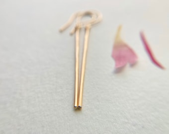 Minimalist Gold Bar Earrings, dainty stick earrings, delicate silver earrings, simple bar earrings, line earrings, long skinny earrings