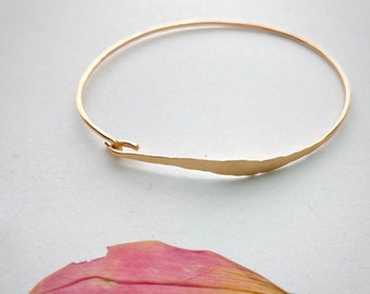 Dainty gold bracelet, thin gold cuff, minimalist jewelry, layering jewelry, delicate hammered bracelet, rose gold cuff, bridesmaid gift