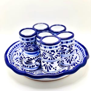 Juego de vasos de chupito de tequila Talavera (8 piezas)