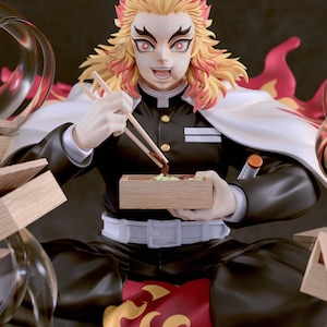 Rengoku Flame Warrior Figure - Resin Model Statue - Collectible Gift for Anime Fans - Custom Garage Kit Decor - Anime Figure