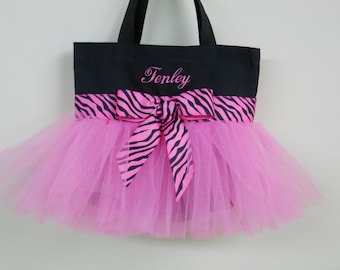 Ballet bag, dance bag, Naptime 21, Princess tote bag, tutu dance bag, Black tote bag, tutu ballet bag, Personalized Tutu Ballet Bag TB452 S