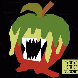 Muérdeme: Patrón de patchwork de papel para Halloween con manzana envenenada (FPP)