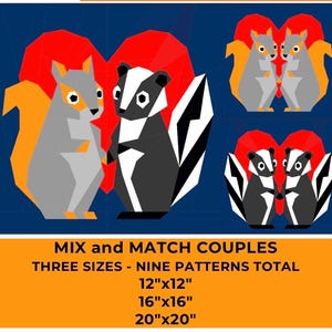 Love Stinks: MORE Trash Crossed Lovers - Adorable Squirrel and Skunk FPP Pattern in Three Sizes