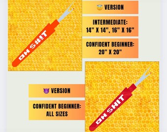 Rip It: Funny Seam Ripper FPP Foundation Paper Piecing Patterns, Two Versions, Three Sizes, NSFW