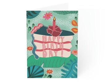 Carte de joyeux anniversaire hawaïen - 1, 10, 30 ou 50 cartes