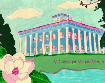 Greenwood Plantation | Signed Art Print | Louisiana Artist Megan Moran | antebellum home magnolia -  St Francisville, Louisiana