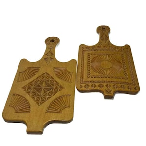 Vintage Carved Wooden Cutting Boards - Set of 2 (Wall Hangings/Decor)
