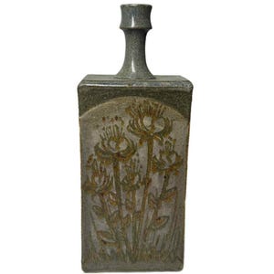 Beautiful Vintage Stoneware Floral Vase