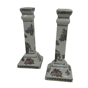 Beautiful Antique Chinese Porcelain Candlesticks
