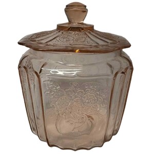 Anchor Hocking Mayfair (Open Rose) Pink Depression Glas - Keks/Container Glas