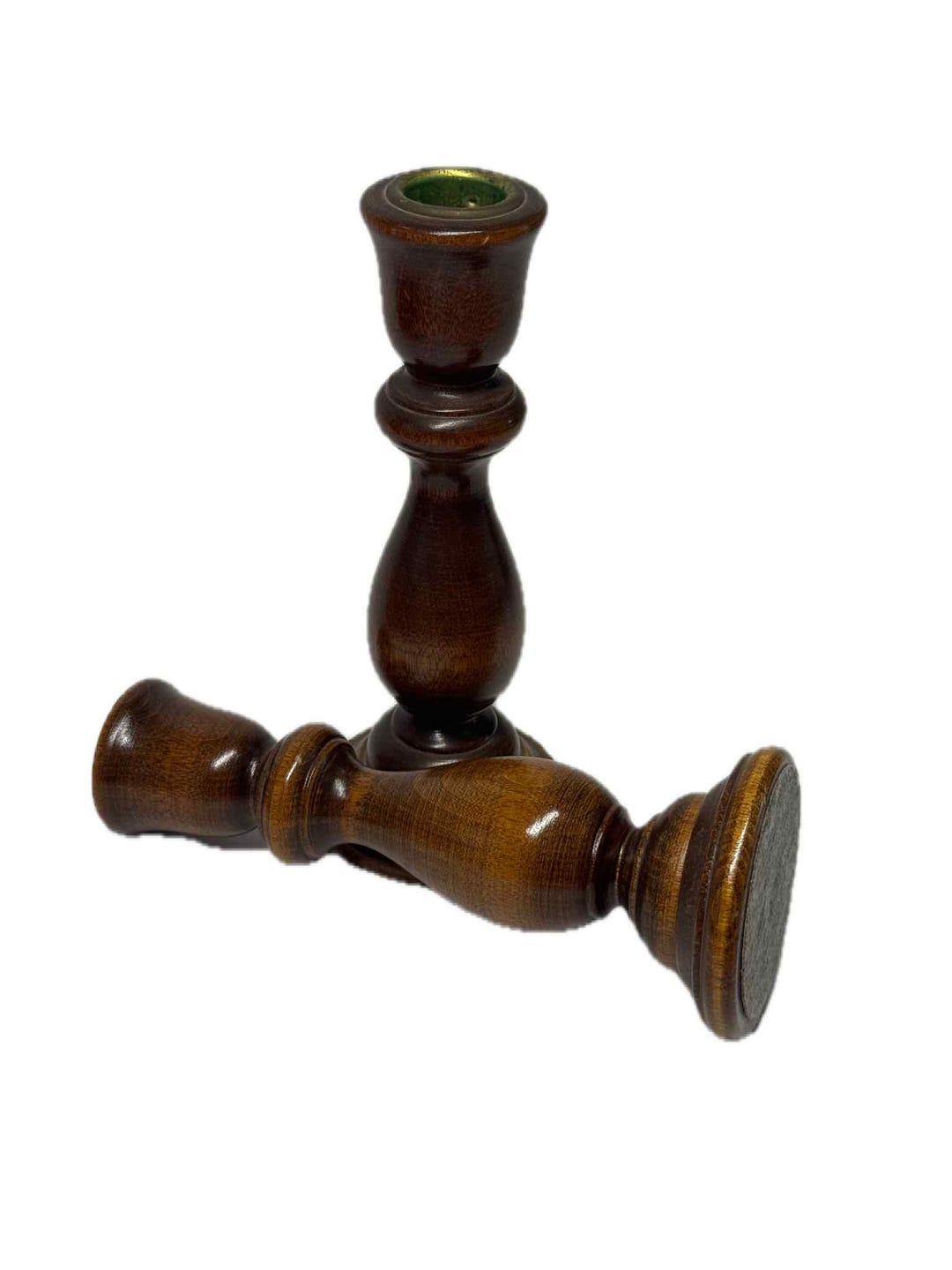 Vintage Rustic Wooden Candlestick Holders - Set of 2 - Etsy