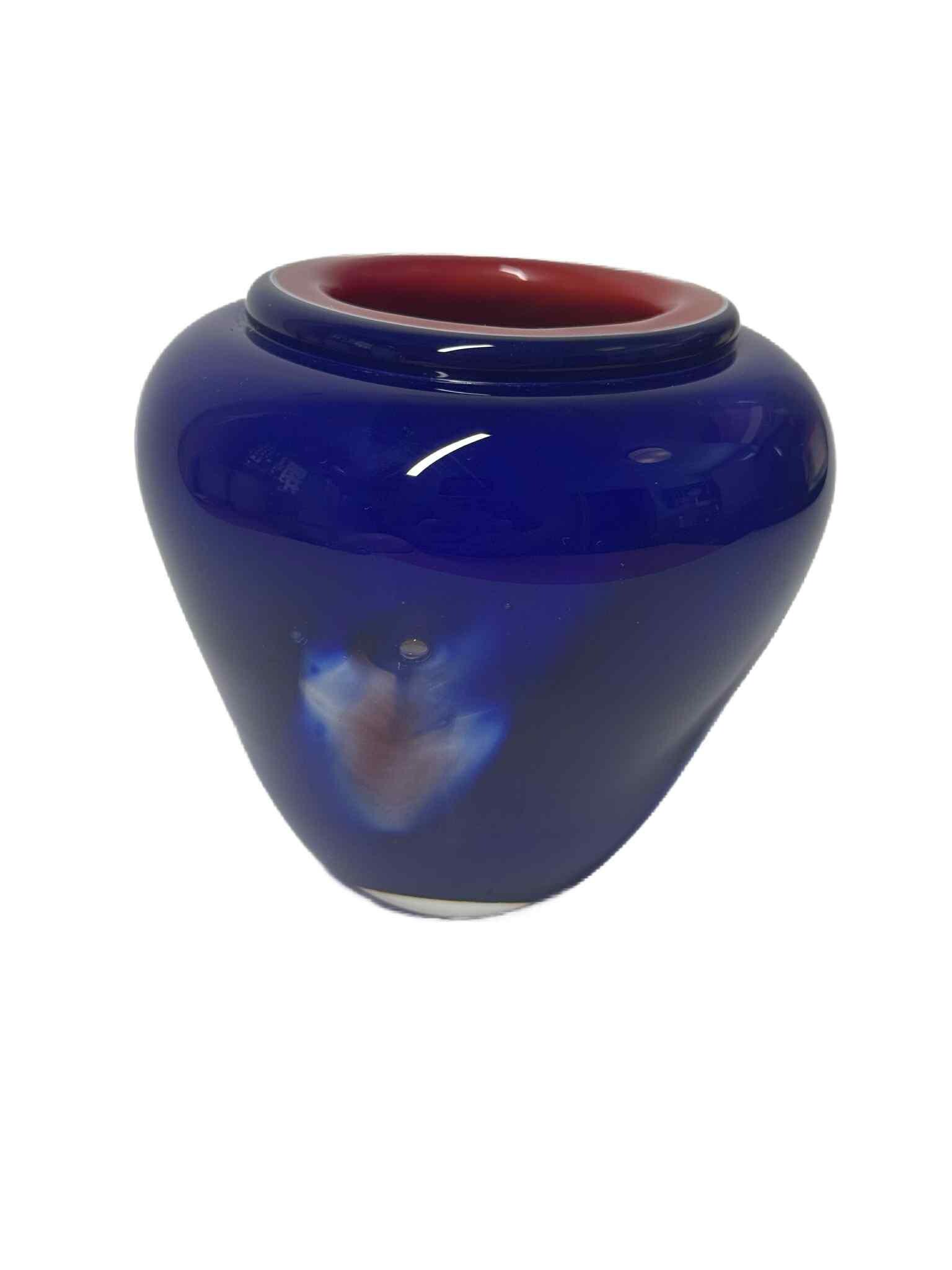 MURANO ムラノ 金彩 コバルトブルー 花器 MURANO ムラノ 金彩 コバルトブルー 花器 MURANO ムラノ 金彩 コバルト