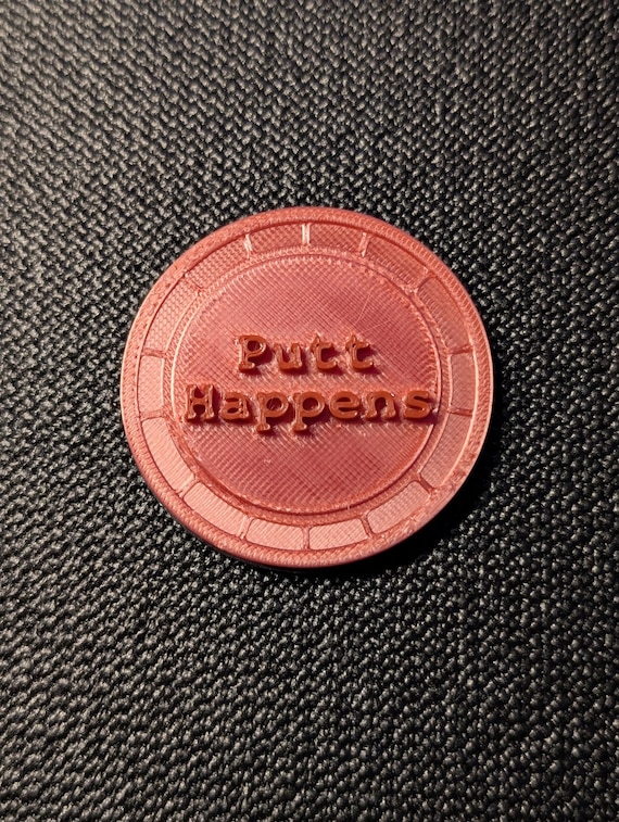 Funny Golf Ball Marker – “Putt Happens” – Best Golf Gift for Men, Personalized Golf Marker, Golf Accessories for Dad, Golf Lover Gift