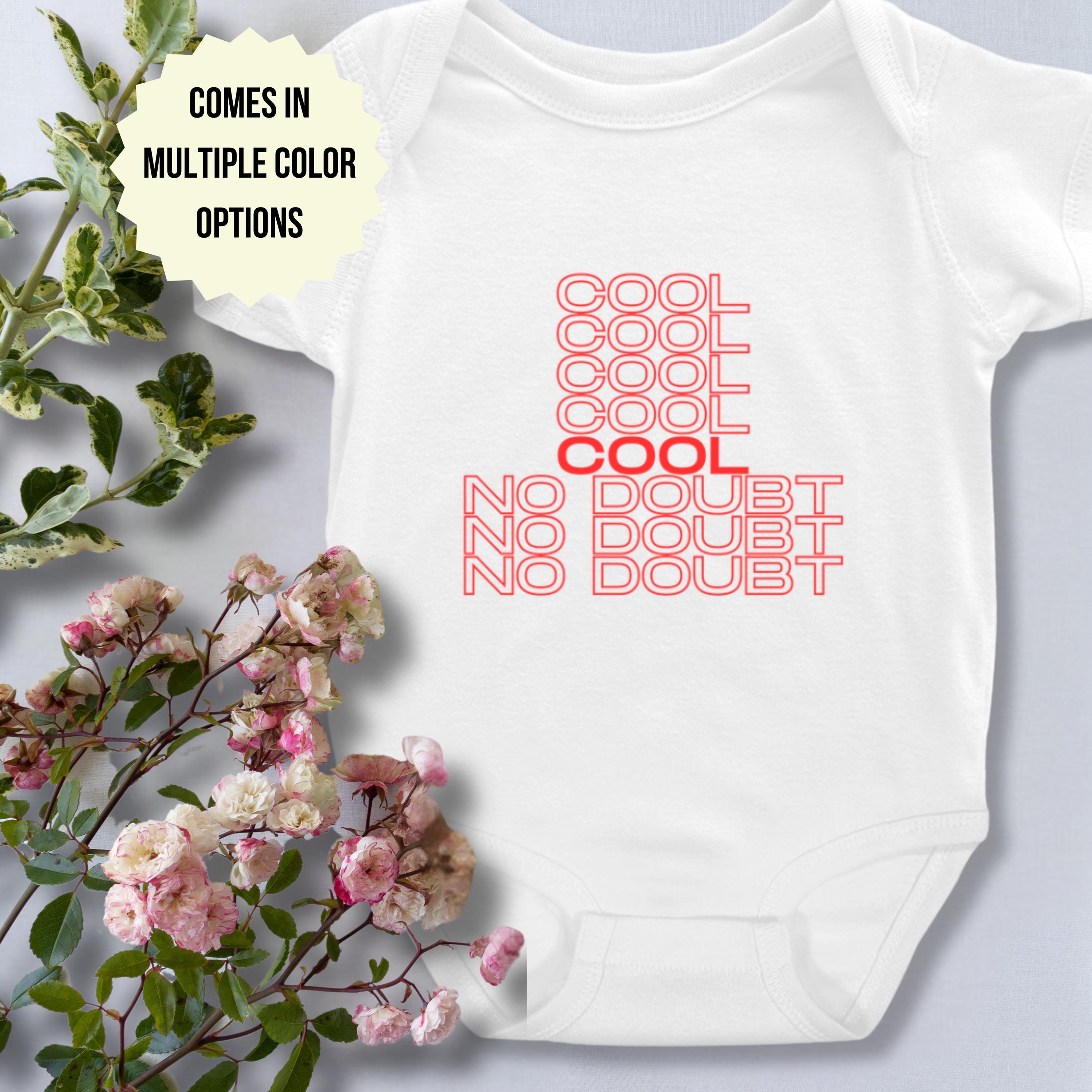 "No Doubt" Baby Bodysuit Romper - Gray Short Sleeve Cotton Playsuit