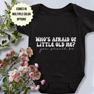 Who's Afraid Of Little Old Me Baby Short Sleeve Onesie | Funny Onesie, Swiftie Baby Gift, Baby Gift, Swiftie Baby Bodysuit, TTPD Onesie