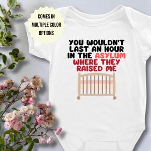 You Wouldn't Last An Hour In The Asylum Onesie – Swiftie Baby Outfit, Funny Baby Gift, Swiftie Onesie, Tortured Poets Department, Midnights