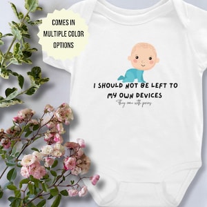 I Should Not Be Left To My Own Devices Onesie | Anti-Hero Inspired Baby Outfit, Funny Baby Gift, Swiftie Onesie, TTPD Onesie, AntiHero Babe