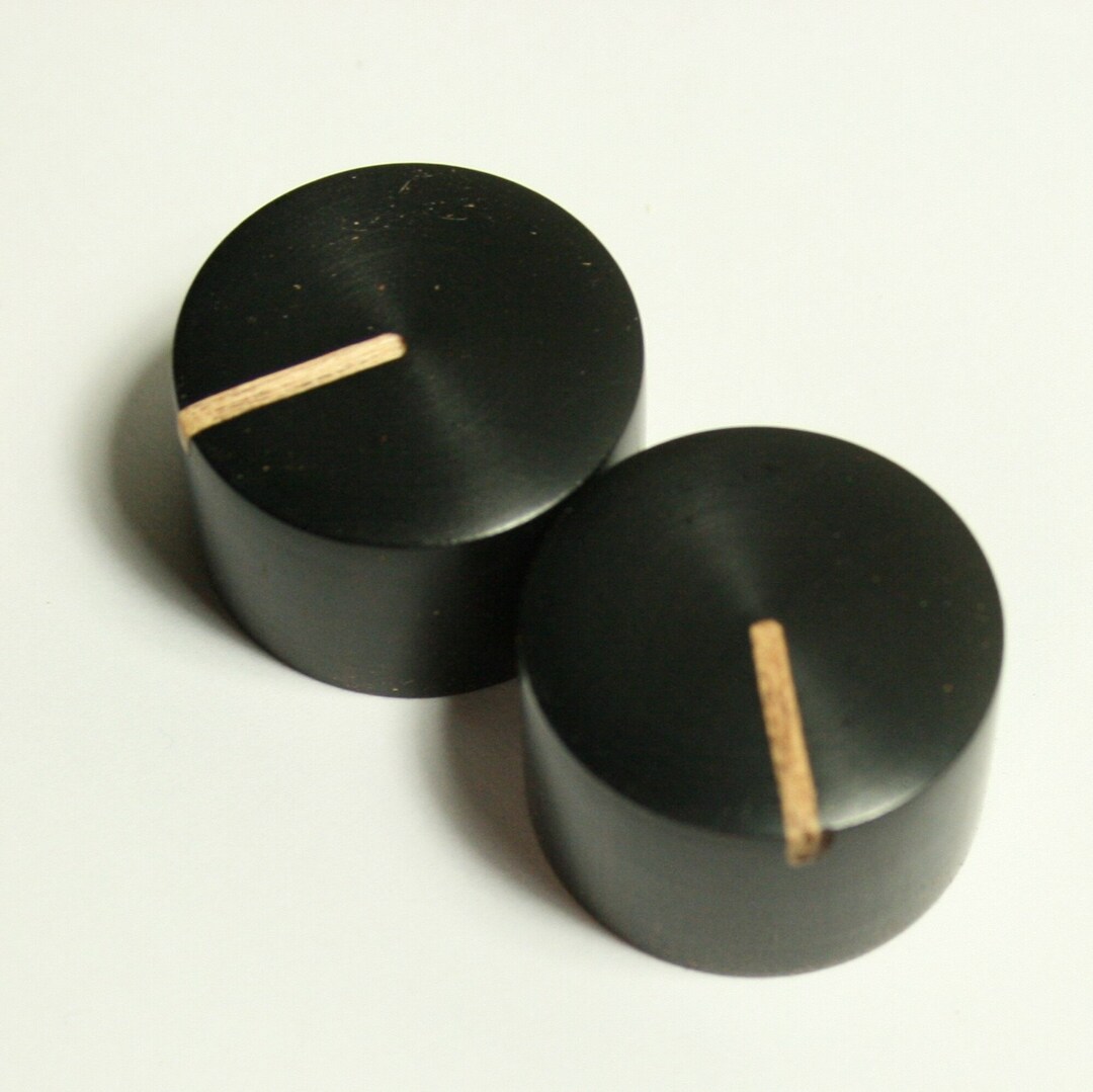 Matching Sets: Ebony Guitar Knob With Line Indicators 15/16 Inch Dia X ...