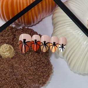 Pumpkin Press On Nails: Harvest Season Gel Nail Set