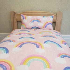 Doll Bed Comforter Set [ Bunny Bedding [ for the Ikea Duktig Doll Bed Comforter set rainbow theme
