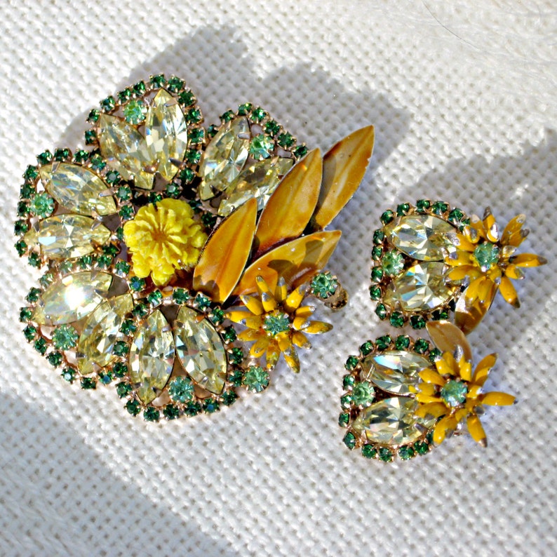 Alice Caviness Set Brooch Earrings Vintage Signed Jewelry Etsy