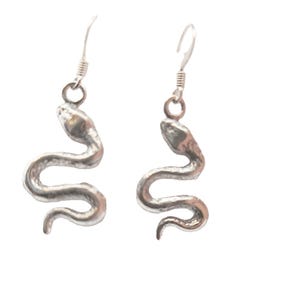 Sterling Silver Snake Earrings, Mythological Design, Greek Mythology Earrings, Silver Reptile Earrings, Snake Earrings, Snake Jewelry